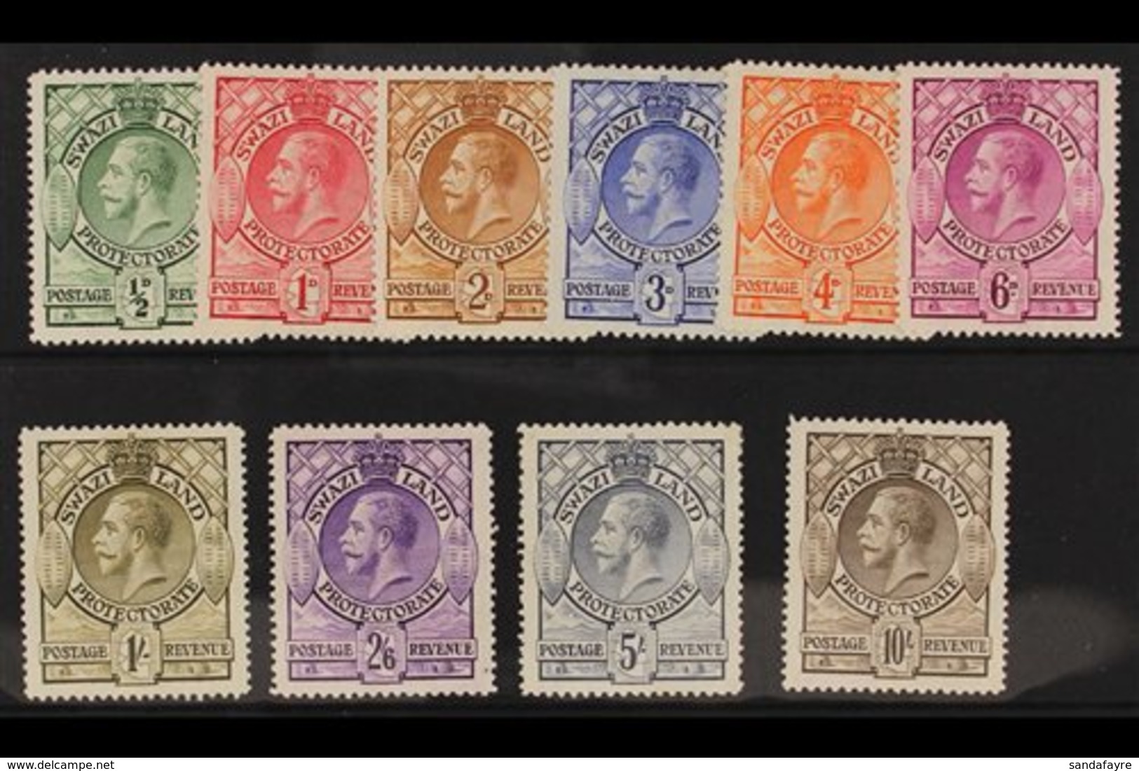 1933  Complete Shields Set, SG 11/20, Very Fine Mint. (10 Stamps) For More Images, Please Visit Http://www.sandafayre.co - Swasiland (...-1967)