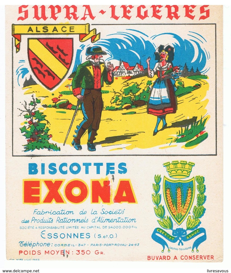 Buvard Biscottes EXONA ALSACE - Biscottes