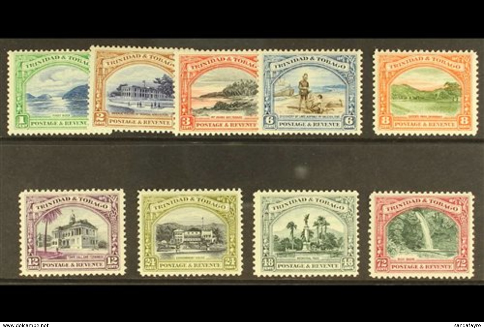 1935-37  Complete Pictorial Set, SG 230/238, Very Fine Mint. (9 Stamps) For More Images, Please Visit Http://www.sandafa - Trinidad En Tobago (...-1961)