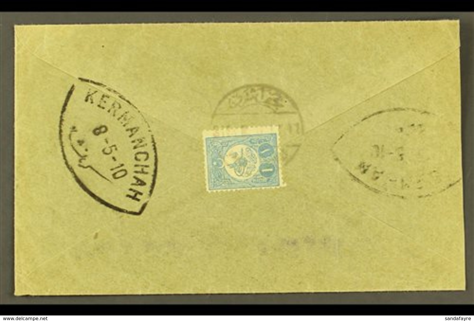 USED IN IRAQ  1910 Cover Addressed In Arabic To Persia, Bearing On Reverse 1909-11 1pi Tied By Bilingual "NEDJEF ECHREF" - Sonstige & Ohne Zuordnung