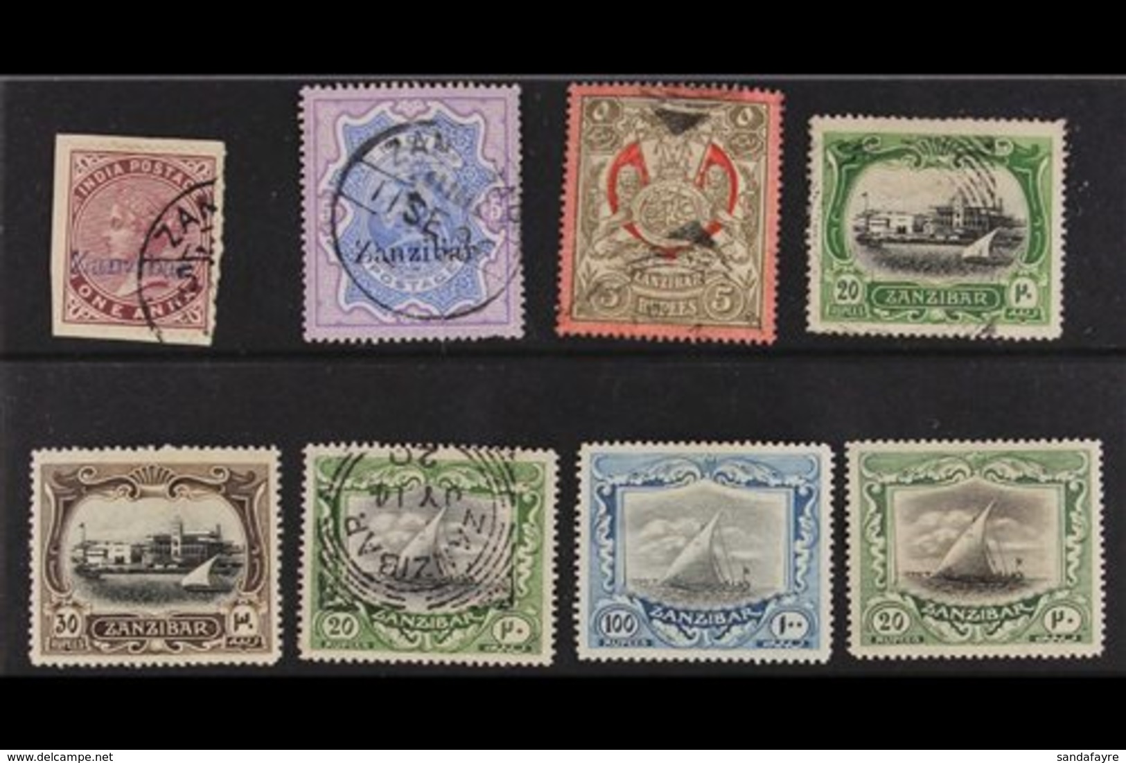 1895 - 1926 TREMENDOUS COLLECTION ON "IMPERIAL" ALBUM LEAVES  An Outstanding Mint And Used Collection On 5 Pages From Th - Zanzibar (...-1963)