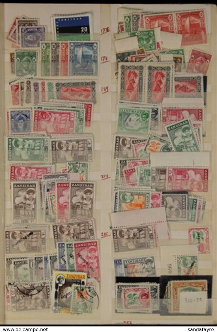 1921-1967 EX DEALERS STOCK.  A Mostly Mint & Never Hinged Mint Ranges, Chiefly Of Complete Sets Presented Haphazardly On - Zanzibar (...-1963)