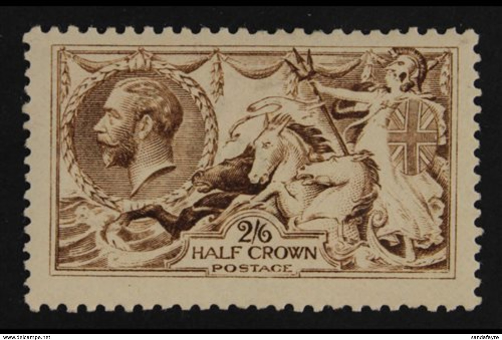 1915  2s6d Yellow-brown (worn Plate) Seahorse, De La Rue Printing, SG 406, Mint, Lightly Hinged. For More Images, Please - Unclassified