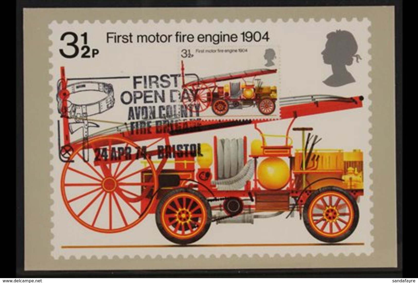 1974  PHQ CARD 3½p Fire Service, Number 6, Handwritten Address, Bearing The Matching 3½p Fire Engine Stamp, SG 950, Affi - Andere & Zonder Classificatie