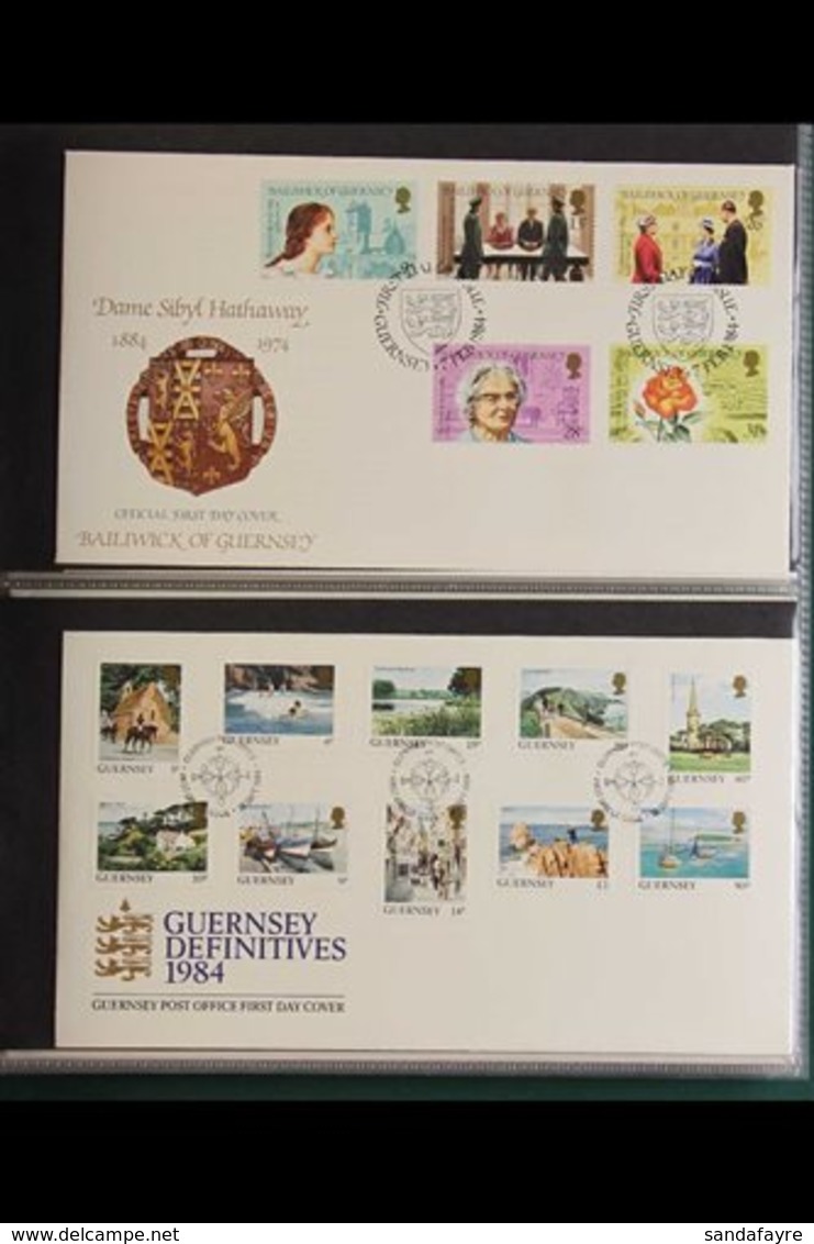 GUERNSEY  1968-2006 FIRST DAY COVERS COLLECTION Presented In Two Matching Cover Albums, With Definitives Incl. High Valu - Other & Unclassified