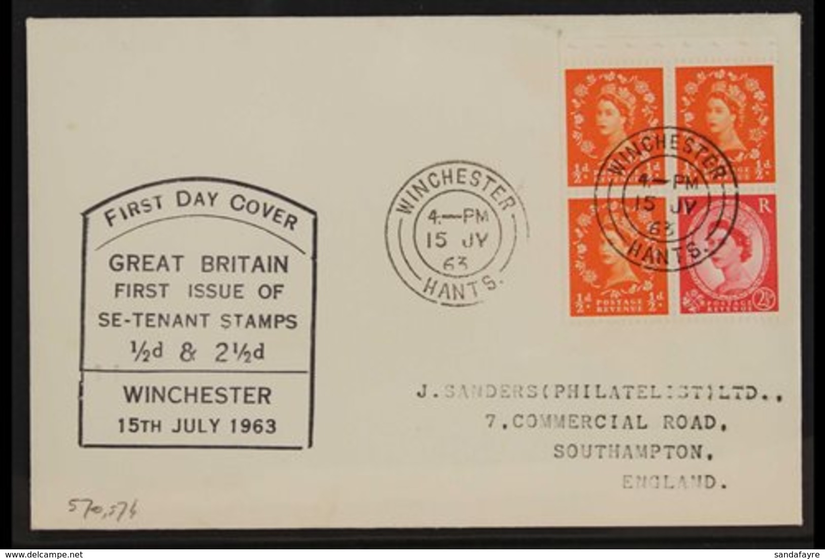 1963  BOOKLET PANE 3 X ½d And 2½d Se-tenant, Ex 2s Holiday Booklet, On Neatly Addressed FDC (15th July) With Cachet, Cle - FDC