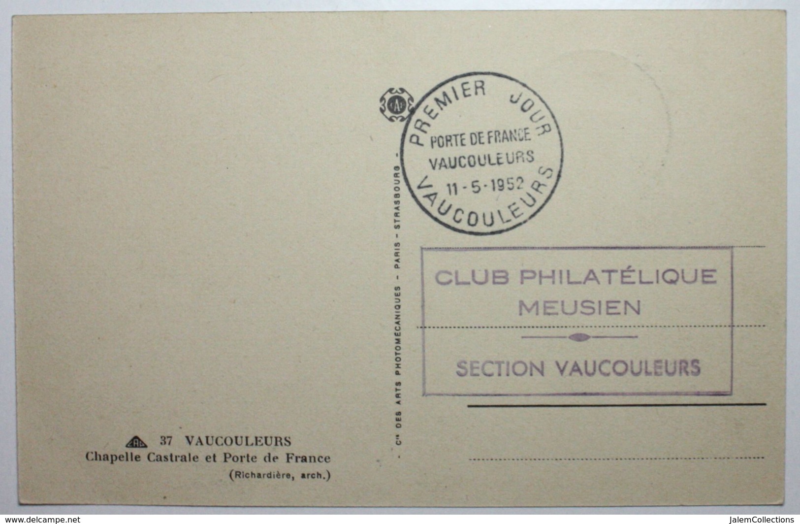 FDC - Porte De France à VAUCOULEURS - TP 921 - 1950-1959