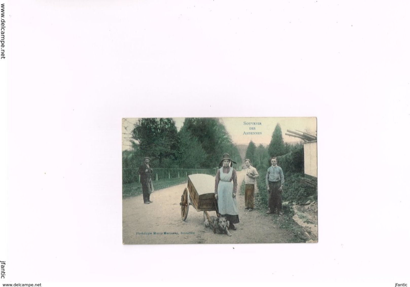 Souvenir Des Ardennes Laitière  Phototypie Marco Marcovici Bruxelles,carte Postale Ancienne De 1908. - Autres & Non Classés