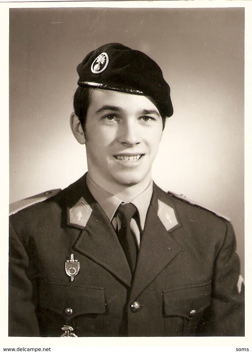 Photographie De Militaire Des Années 1960, Studio Alpy De Tarbes (65), Bérêt, Pucelle Aux Anneaux Olympiques - War, Military