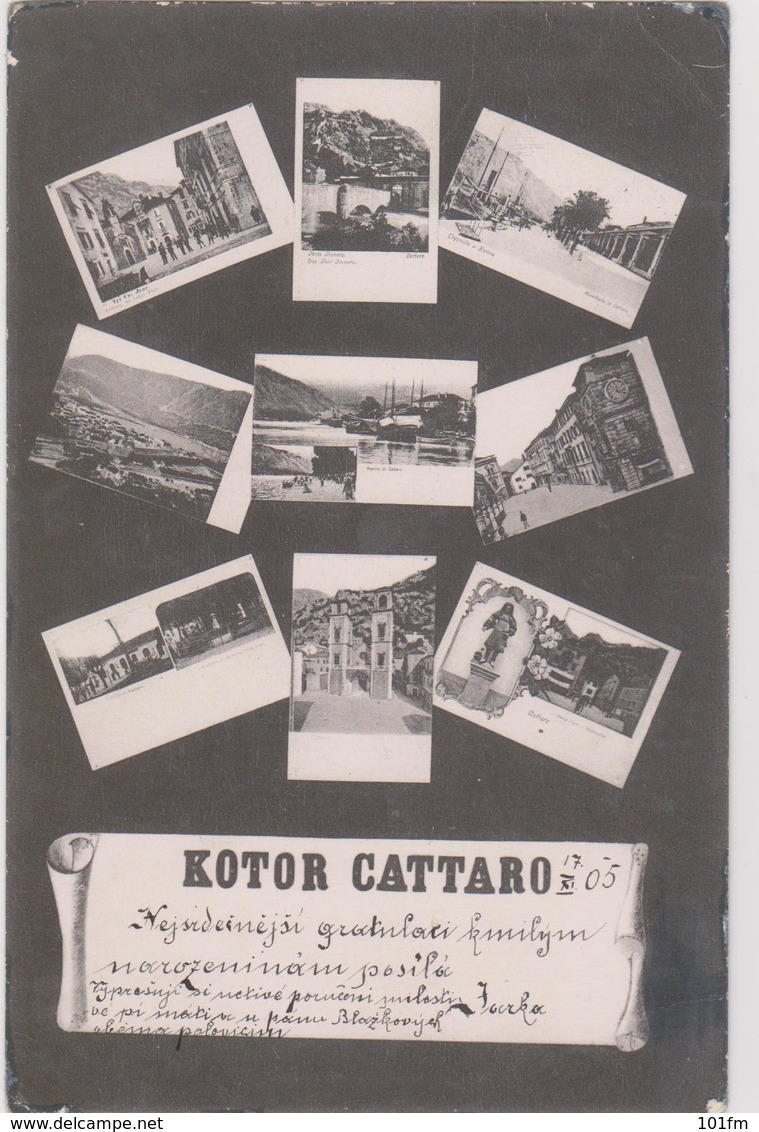 KOTOR - CATTARO , MULTIVIEW , SHIPS MAIL SS.GRAF WURMBRAND - LLOYD AUSTRIACO 1905 - Montenegro