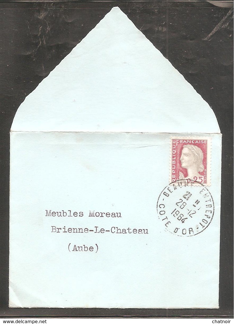 Petite Enveloppe  Avec 25 C Decaris  Oblit  BEAUNE ENTREPOT  COTE D OR   1964 - Brieven En Documenten