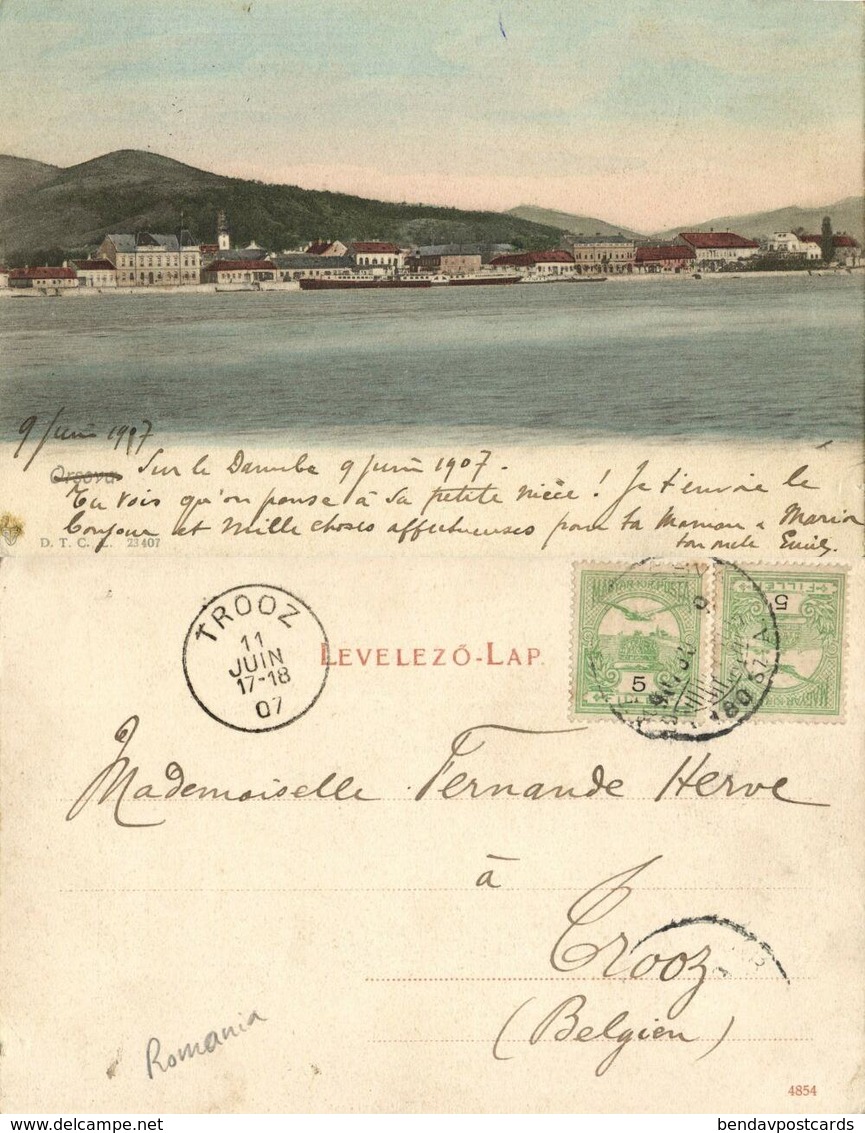 Romania, ORȘOVA, Panorama From The Danube, Donau (1907) Postcard - Roemenië