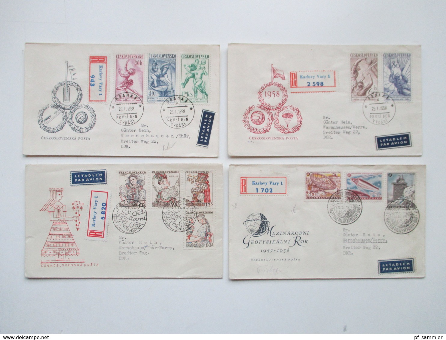 CSSR 1950 - 69 Belegeposten 500 FDC Teils Echt In Die DDR Gelaufen. Einschreiben / Luftpost Auch Zollstempel Celnice - Colecciones (sin álbumes)