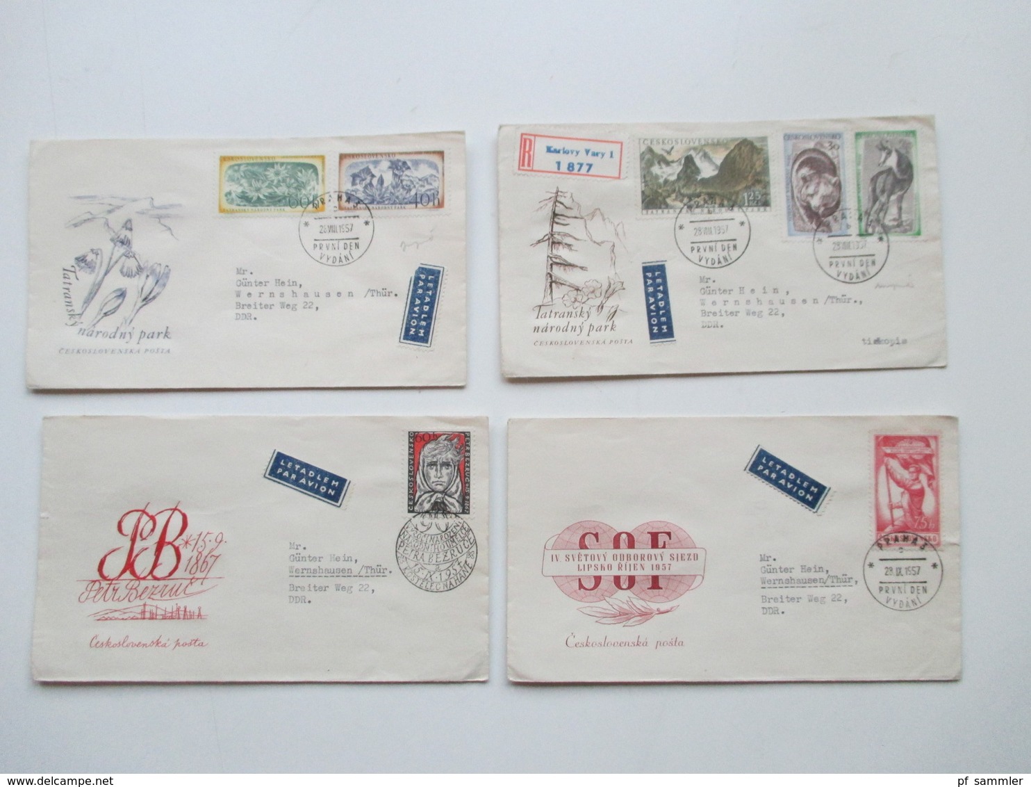 CSSR 1950 - 69 Belegeposten 500 FDC Teils Echt In Die DDR Gelaufen. Einschreiben / Luftpost Auch Zollstempel Celnice - Collections (sans Albums)