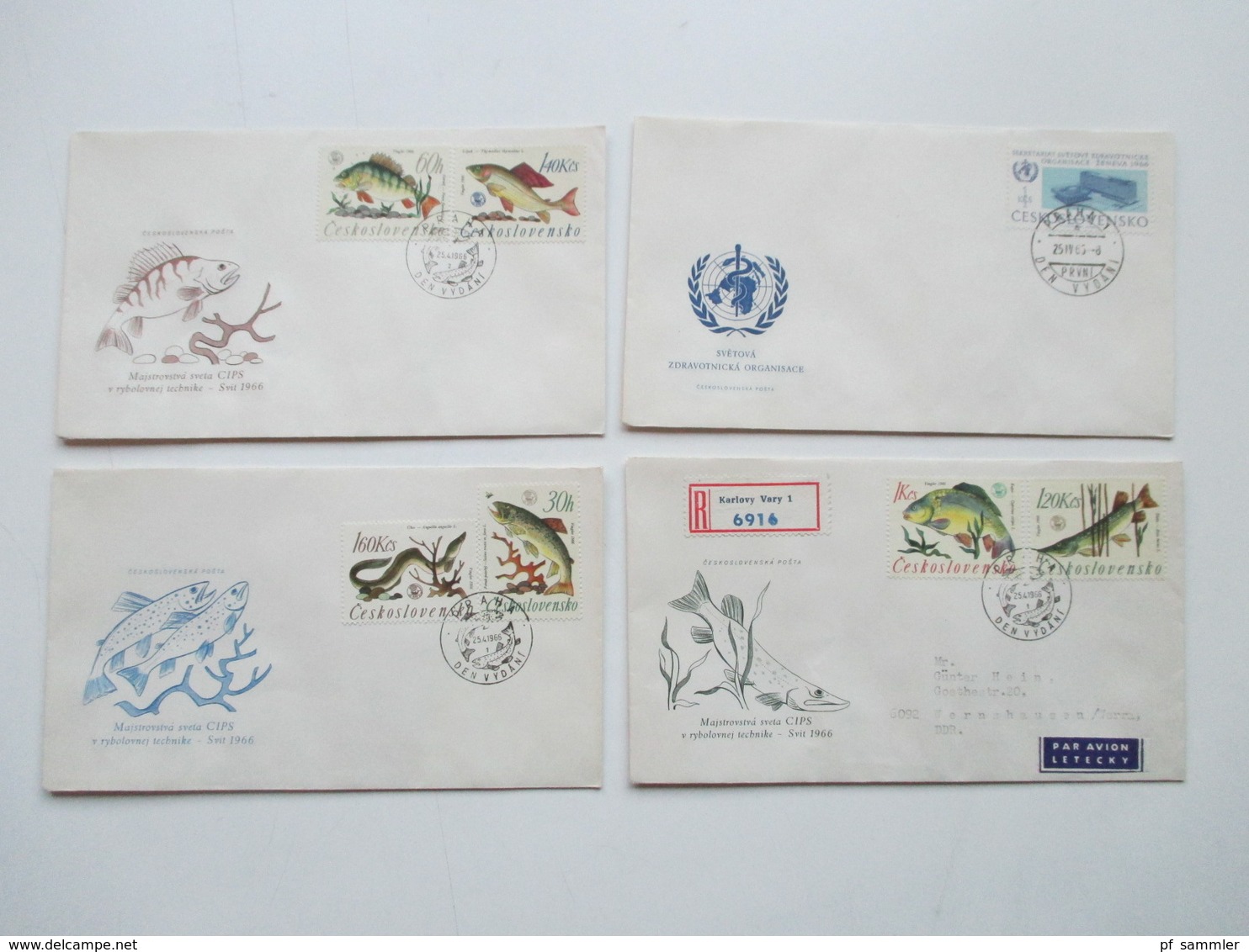 CSSR 1950 - 69 Belegeposten 500 FDC teils echt in die DDR gelaufen. Einschreiben / Luftpost auch Zollstempel Celnice