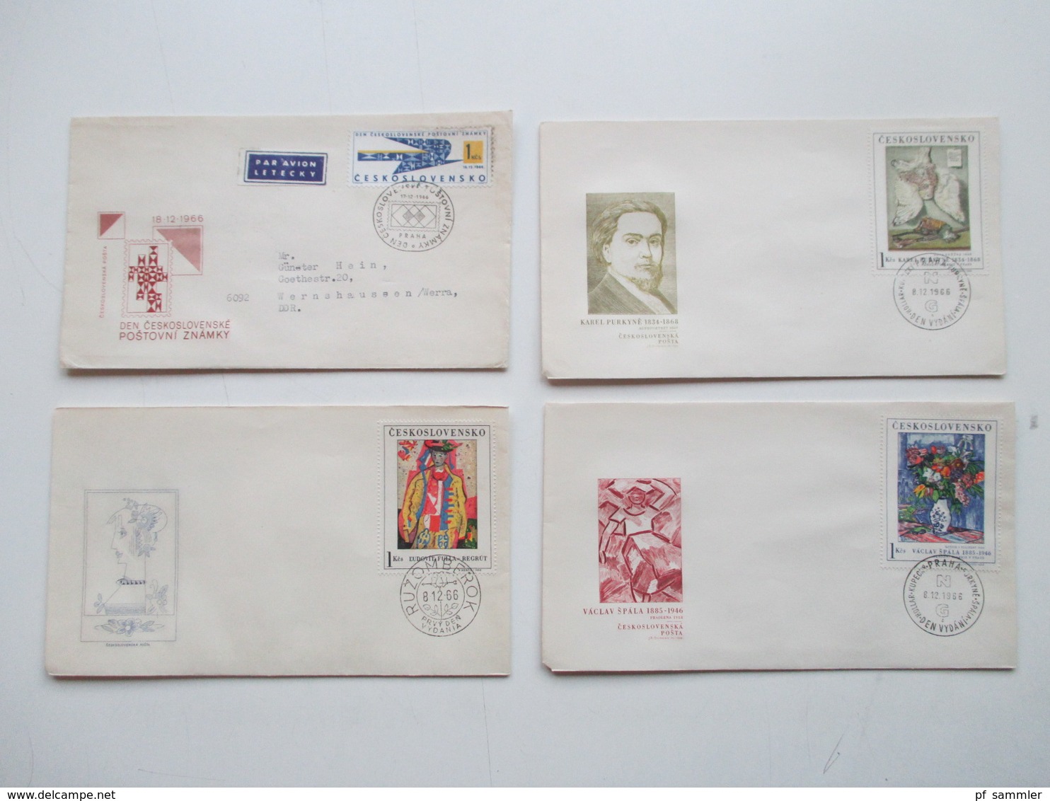 CSSR 1950 - 69 Belegeposten 500 FDC teils echt in die DDR gelaufen. Einschreiben / Luftpost auch Zollstempel Celnice