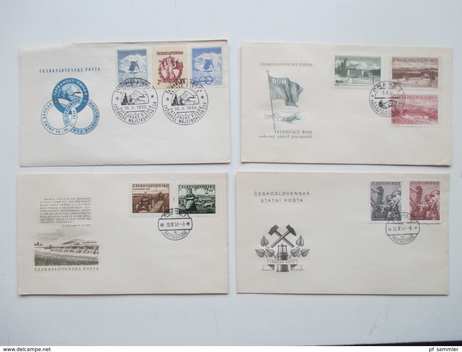 CSSR 1950 - 69 Belegeposten 500 FDC teils echt in die DDR gelaufen. Einschreiben / Luftpost auch Zollstempel Celnice