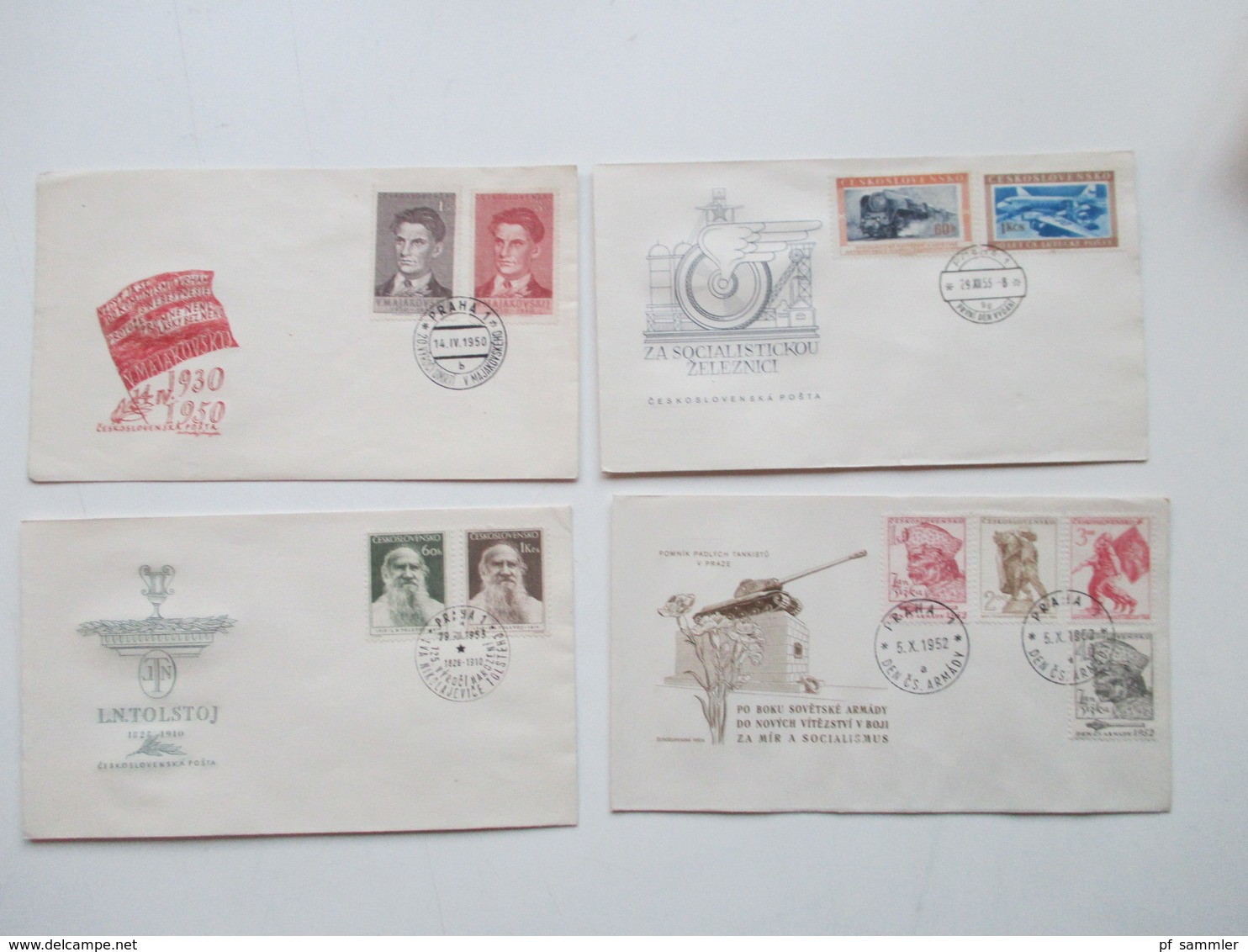 CSSR 1950 - 69 Belegeposten 500 FDC teils echt in die DDR gelaufen. Einschreiben / Luftpost auch Zollstempel Celnice