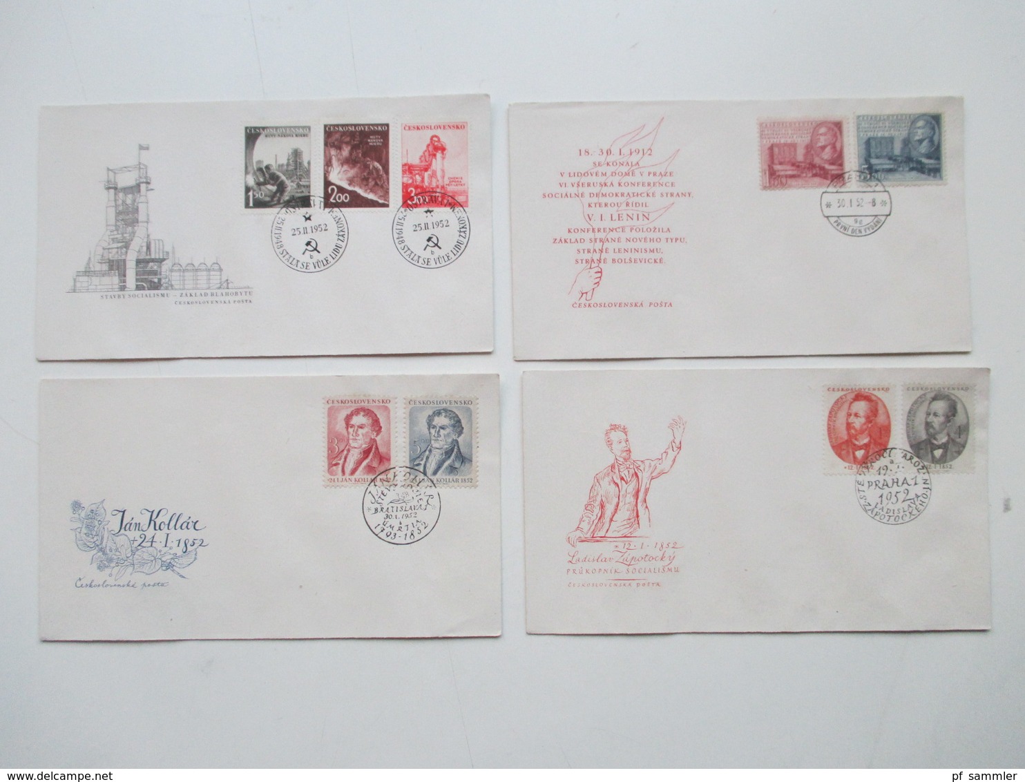 CSSR 1950 - 69 Belegeposten 500 FDC teils echt in die DDR gelaufen. Einschreiben / Luftpost auch Zollstempel Celnice