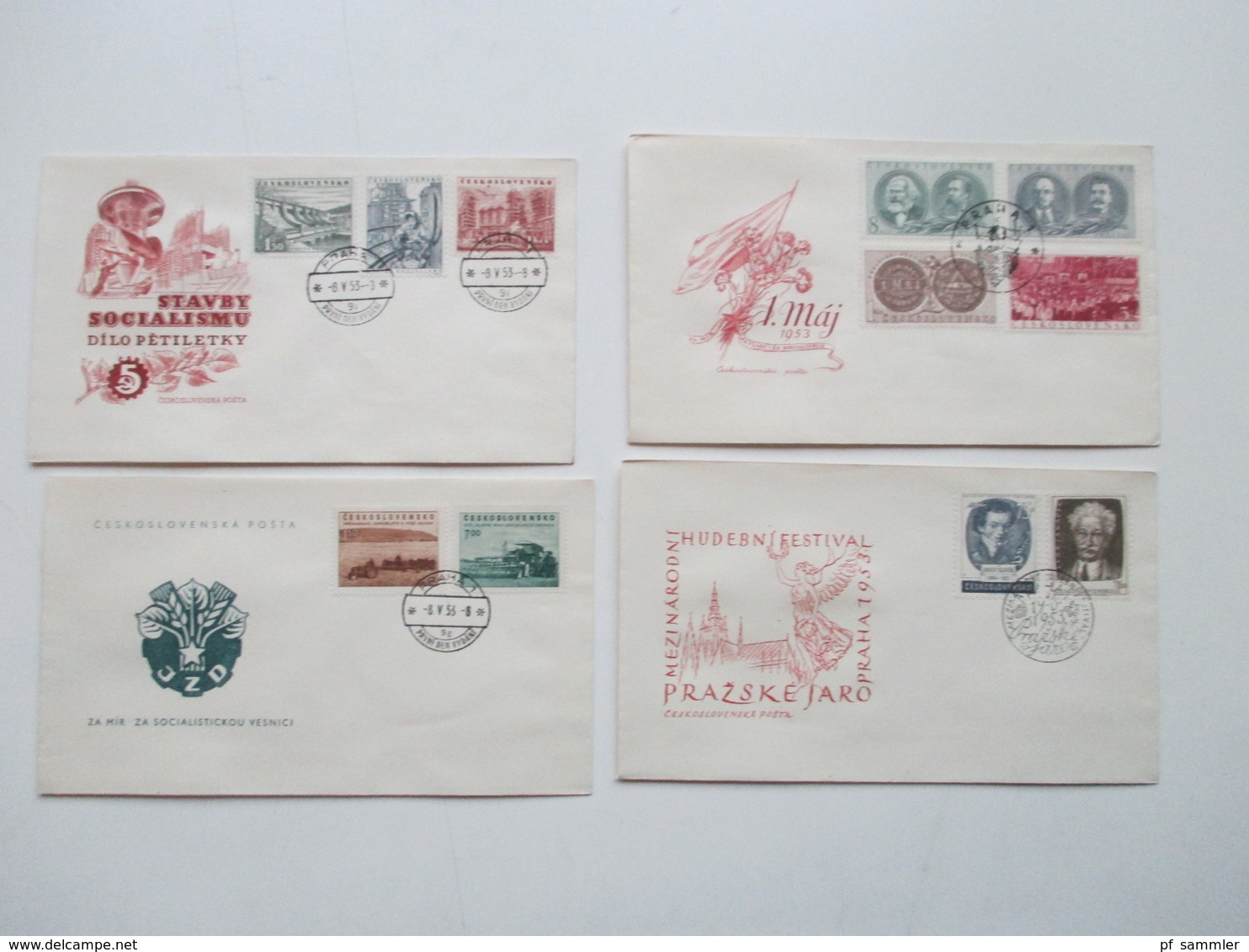 CSSR 1950 - 69 Belegeposten 500 FDC teils echt in die DDR gelaufen. Einschreiben / Luftpost auch Zollstempel Celnice