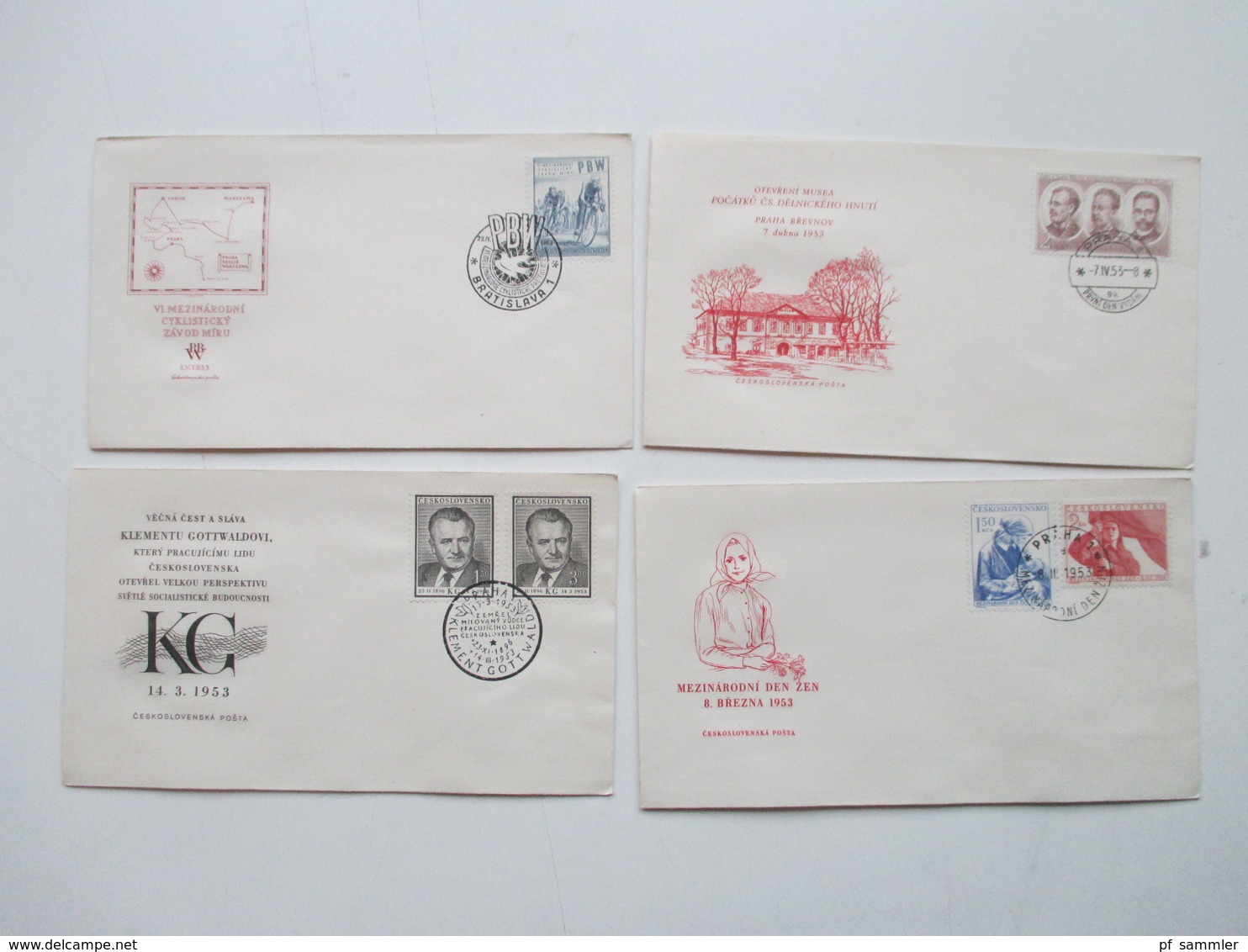 CSSR 1950 - 69 Belegeposten 500 FDC teils echt in die DDR gelaufen. Einschreiben / Luftpost auch Zollstempel Celnice