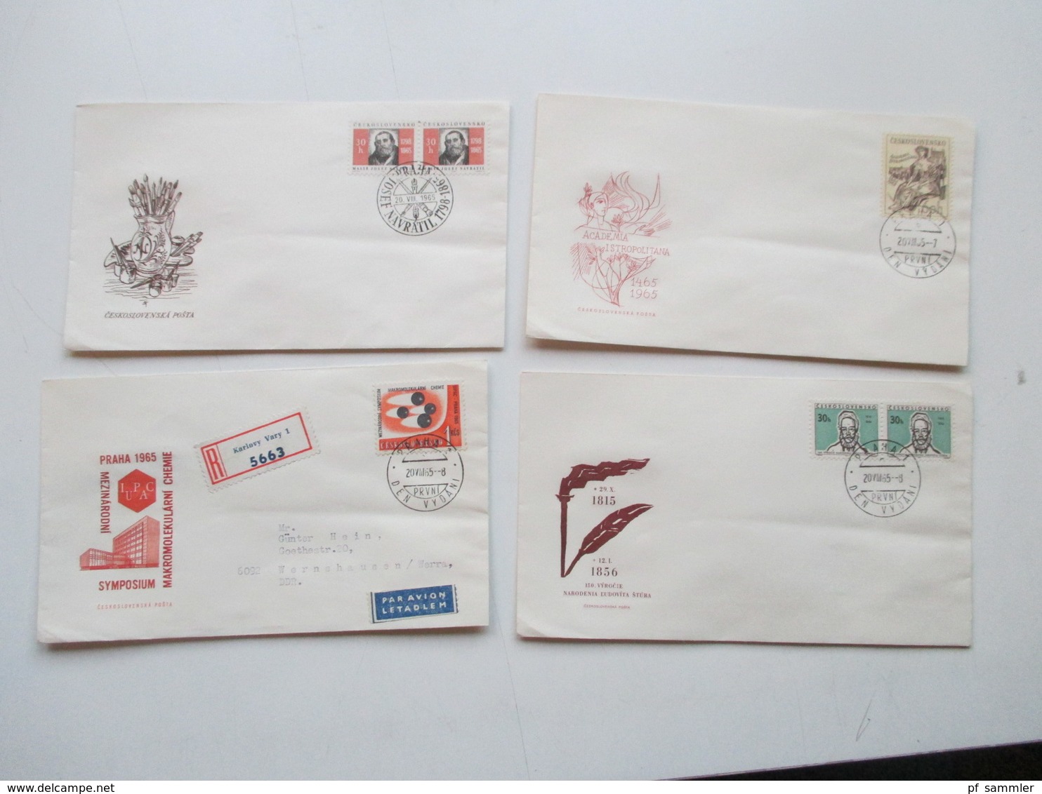 CSSR 1950 - 69 Belegeposten 500 FDC teils echt in die DDR gelaufen. Einschreiben / Luftpost auch Zollstempel Celnice