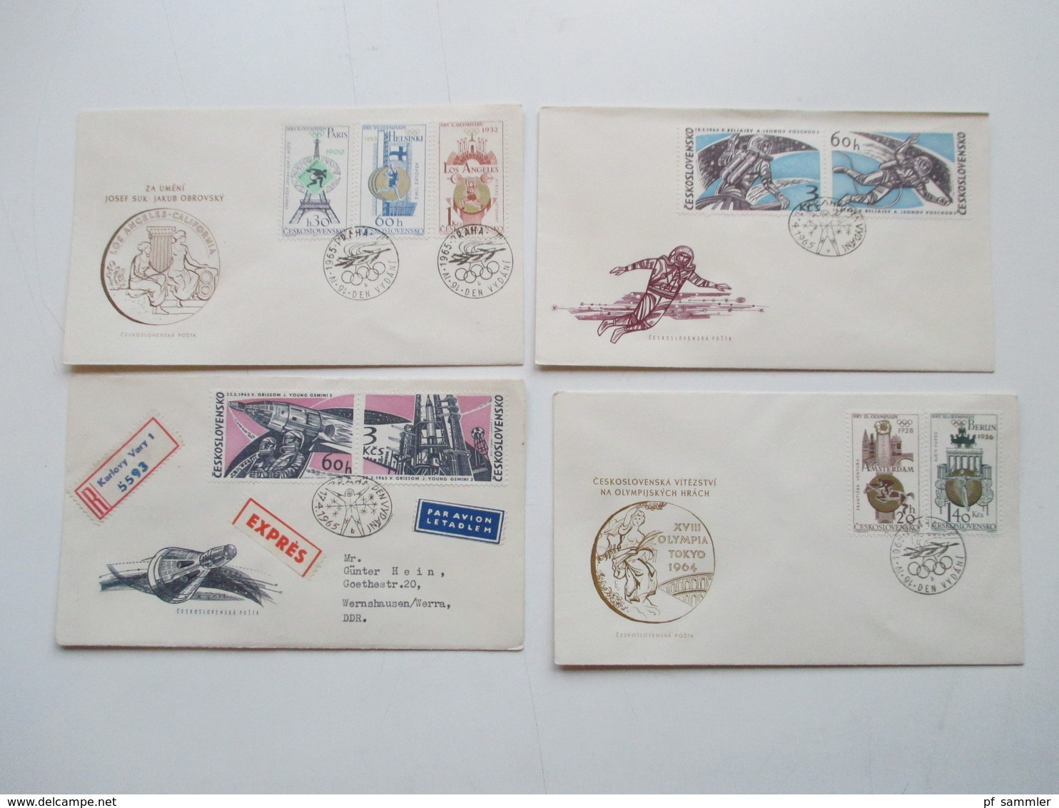 CSSR 1950 - 69 Belegeposten 500 FDC teils echt in die DDR gelaufen. Einschreiben / Luftpost auch Zollstempel Celnice