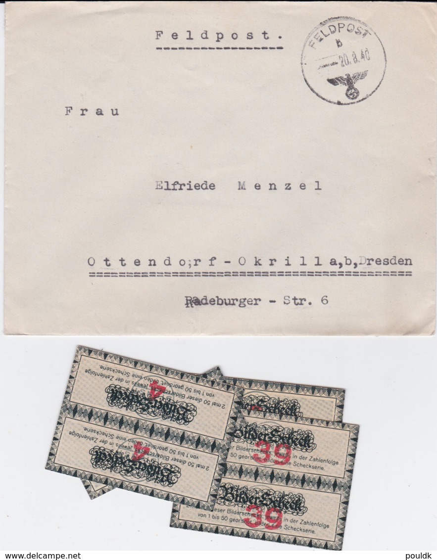 German Feldpost WW2: From Nantes, France - 14. Kompanie Infanterie-Regiment 465  FP 09721 - Militaria