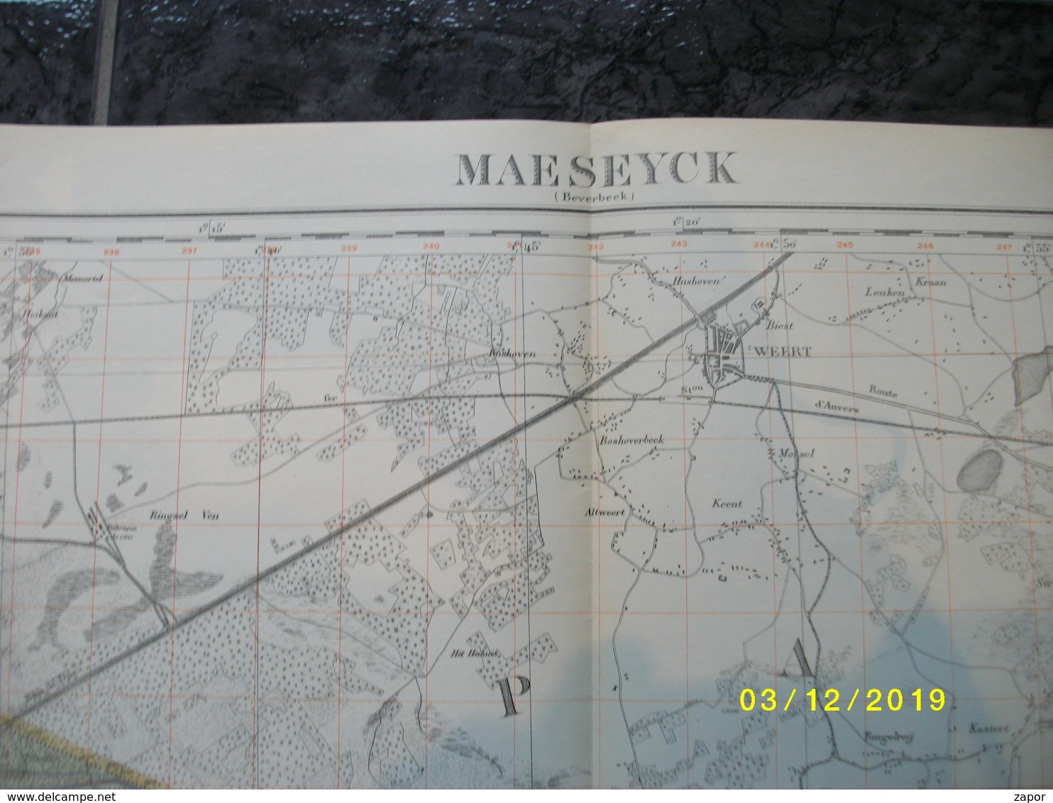 Topografische / Stafkaart Van Maaseik (Achel Weert Thorn Kessenich Ophoven Opitter Kaulille Bocholt) - Topographische Karten