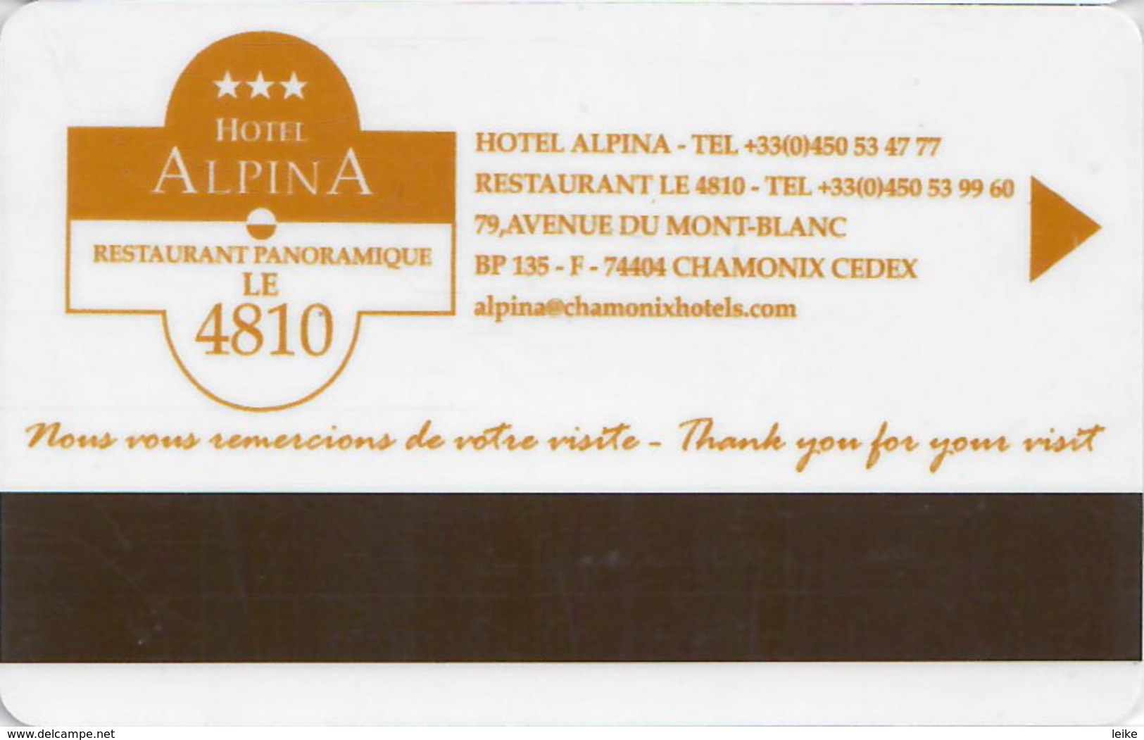 Hotels Resort Best Mont Blanc Chamonix -2480-key Card, Room Key, Schlusselkarte, Hotelkarte - Chiavi Elettroniche Di Alberghi