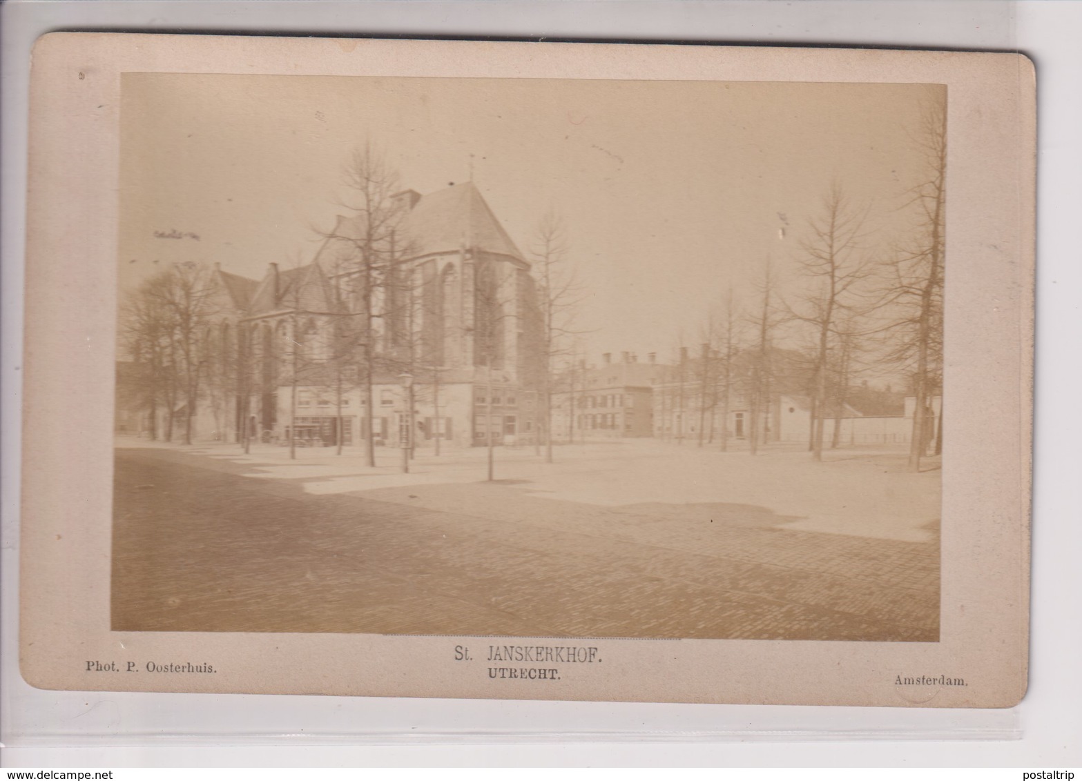 ST JANSKERKHOF UTRECHT PHOT P OOSTERHUIS AMSTERDAM   HOLLAND NEDERLAND 16*10CM ALBUMEN Cabinet  Photograph - Oud (voor 1900)