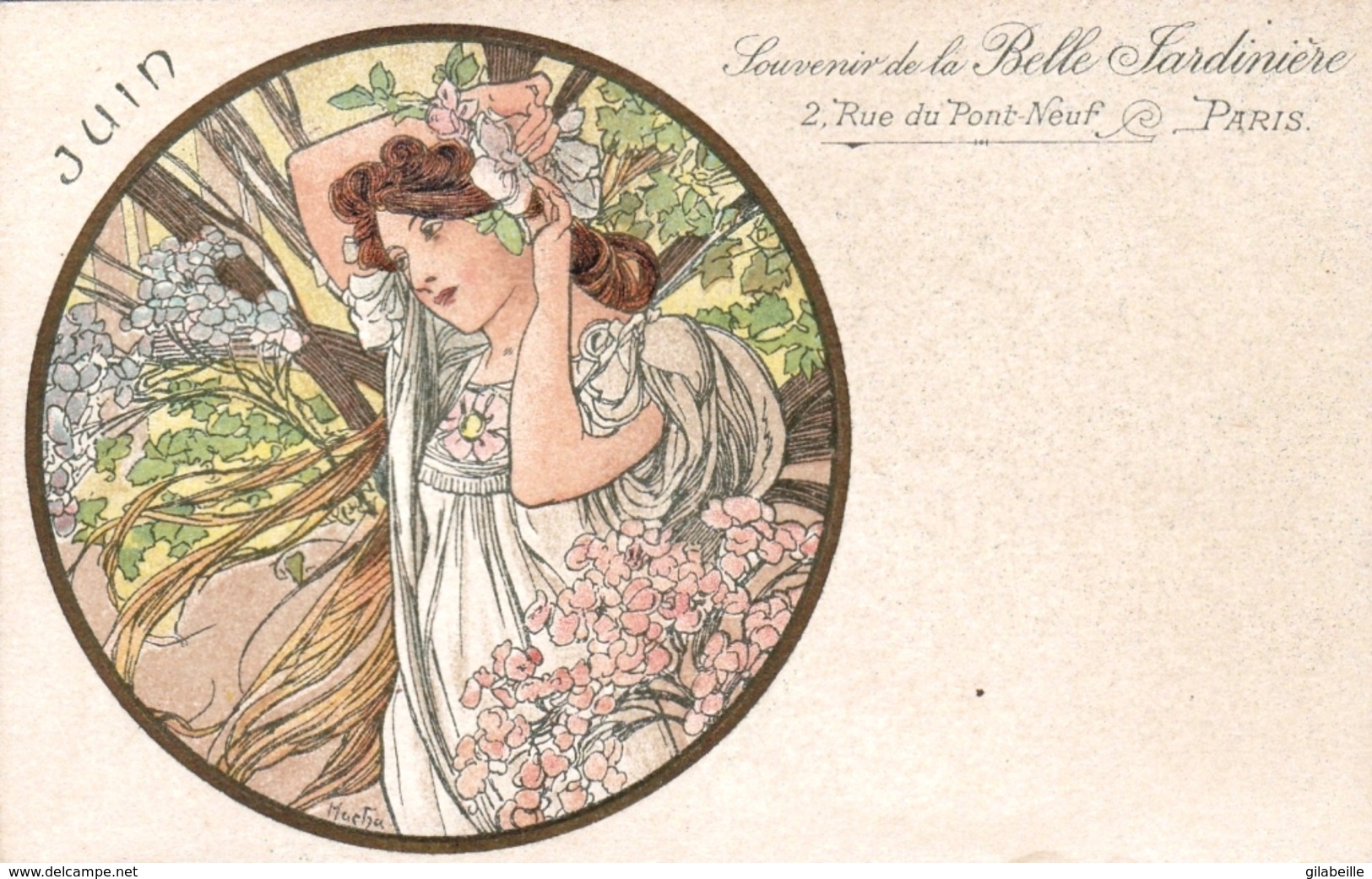 Illustrateur Alphonse MUCHA - Souvenir De La Belle Jardiniere - Mois De Juin - Parfait Etat - Mucha, Alphonse