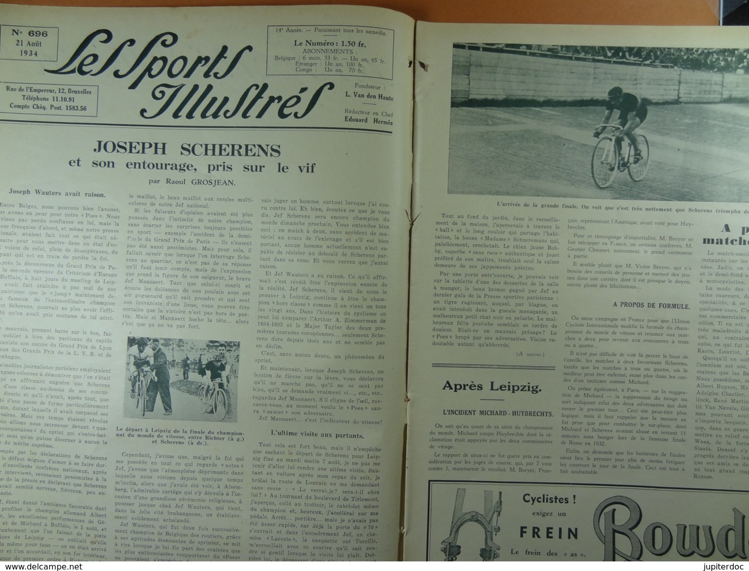 Les Sports Illustrés 1934 N°696 Kaers Svherens Herve Wierinckx Corthout Liège La Gantoise Malines - Deportes