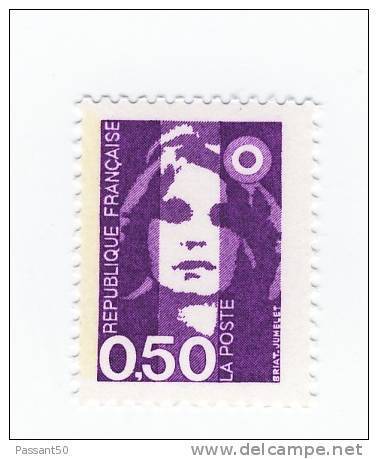 Briat 0.50 Fr Violet YT 2619 Avec Bande De Phosphore à Gauche . Pas Courant , Voir Le Scan . Cote Maury N° 2619a : 4 € . - Neufs