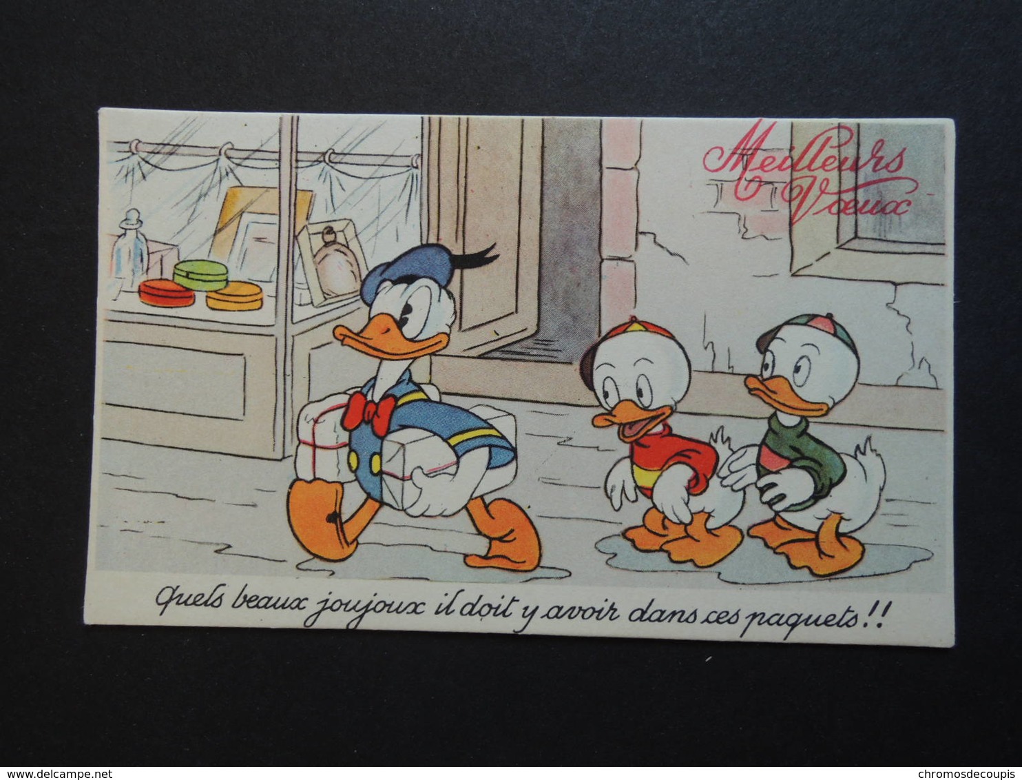 Carte Mignonette. Disney. Meilleurs Voeux. Quels Beaux Joujoux Il Doit Y Avoir Dans Ces Paquets - Other & Unclassified