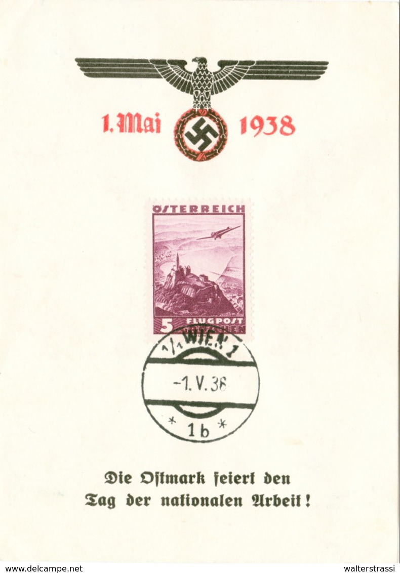 III. Reich, Propagandakarte " Die Ostmark Feiert Den Tag Der Nationalen Arbeit ! " - Weltkrieg 1939-45