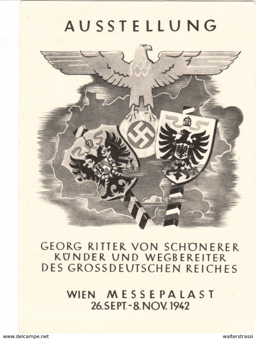 III. Reich, Propagandakarte " AUSSTELLUNG - Georg Ritter Von SCHÖNERER " Wien Messepalast - War 1939-45