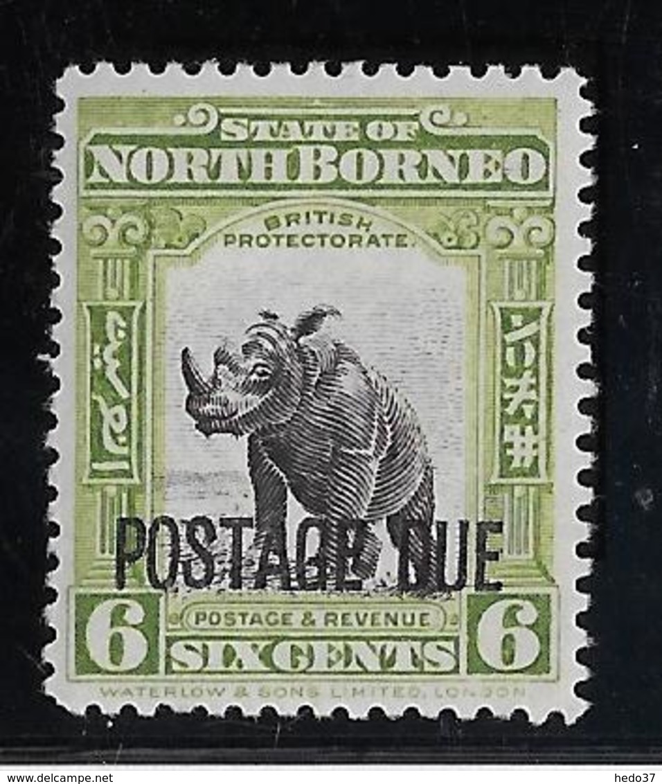 Bornéo Du Nord Taxe N°35 - Rhinoceros - Neuf * Avec Charnière - TB - Asia (Other)