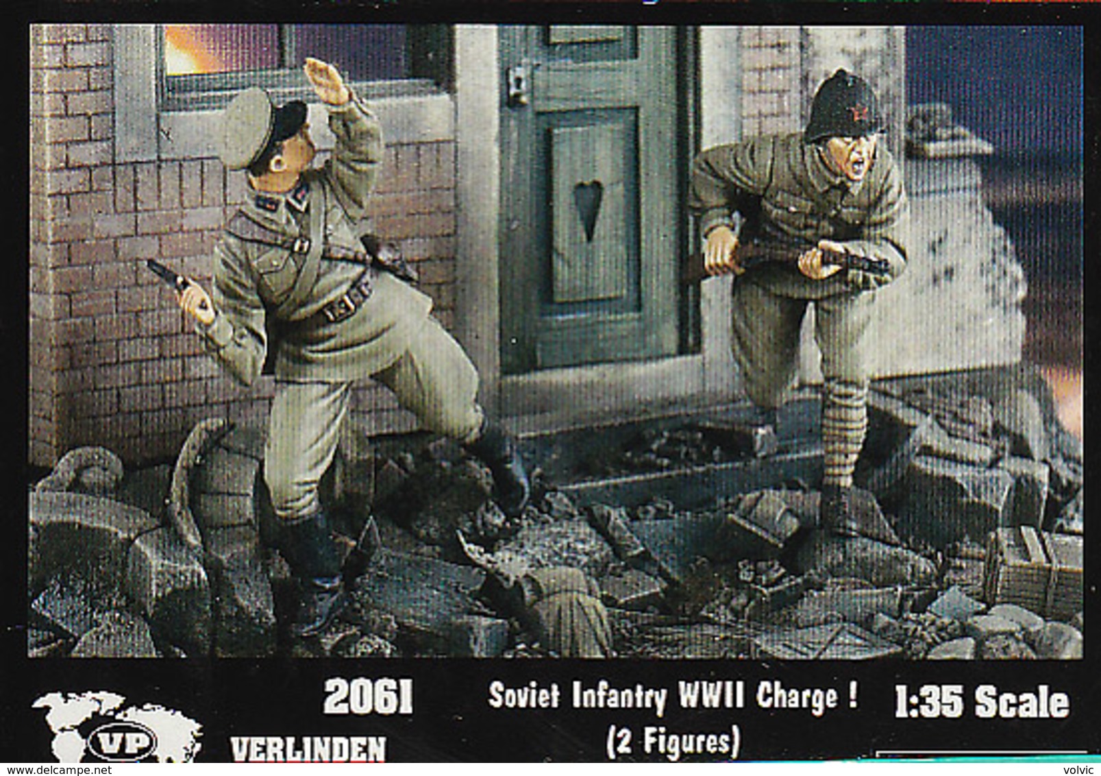 - VERLINDEN - Figurines Soviet Infantry  WWII Charge ! ( 2 Figurines ) - 1/35°- Réf 2061 - Figurines