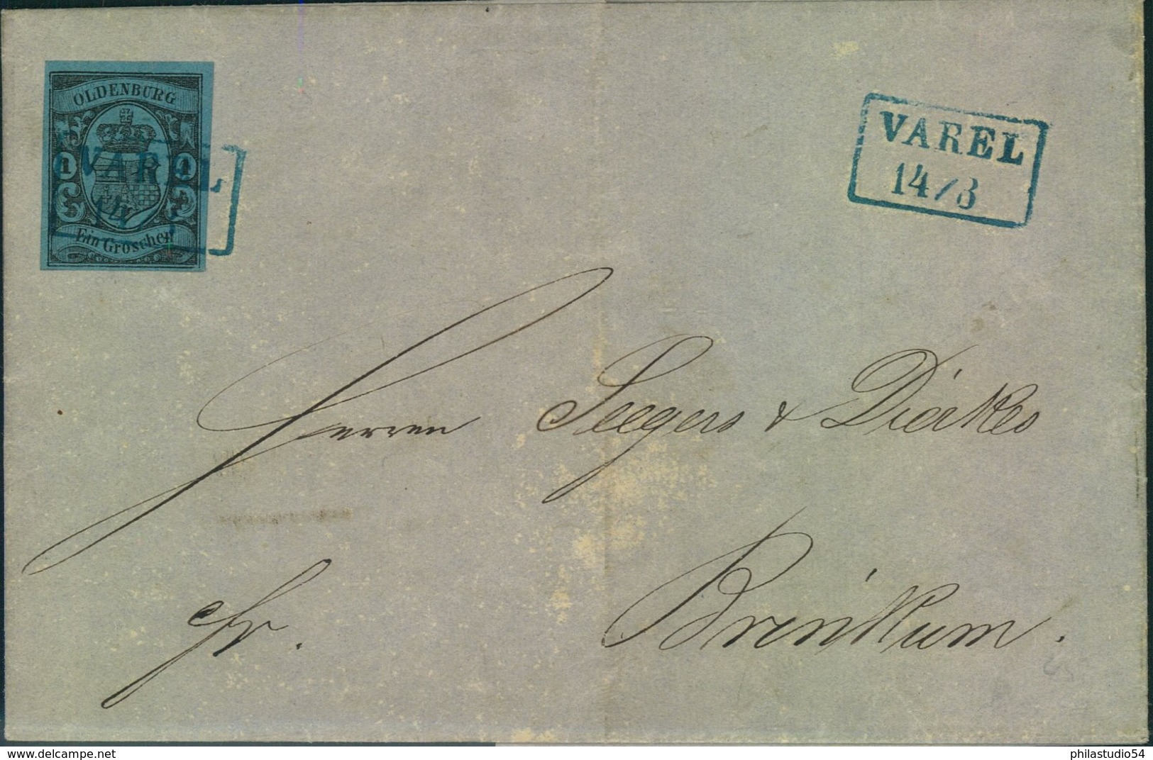 1861, Kompletter Brief Der "Eisenindustrie Und Maschinenbau AG Varel A/D Jade" Mit 1 Groschen (Nr. 6a) - Oldenburg