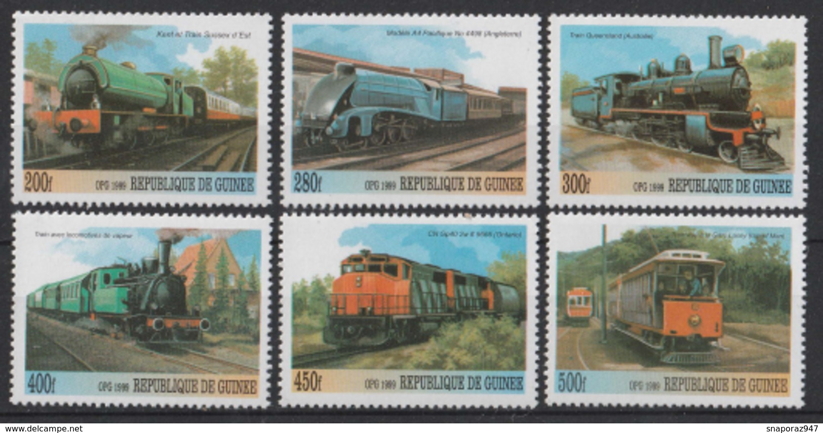 1999 Guinea Treni Trains Railways Locomotive Locomotives Full Set  MNH** Excellent Quality Pa197 - Treni