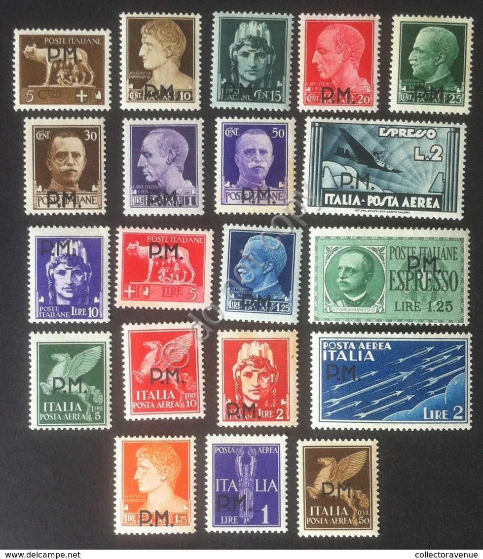 Italia Regno 1943 - Posta Militare - Serie 20 Valori MH* - Unificato 1/20 - Andere & Zonder Classificatie