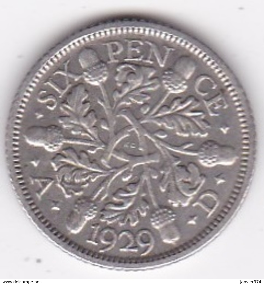 Grande Bretagne. 6 Pence 1929. George V, En Argent - H. 6 Pence