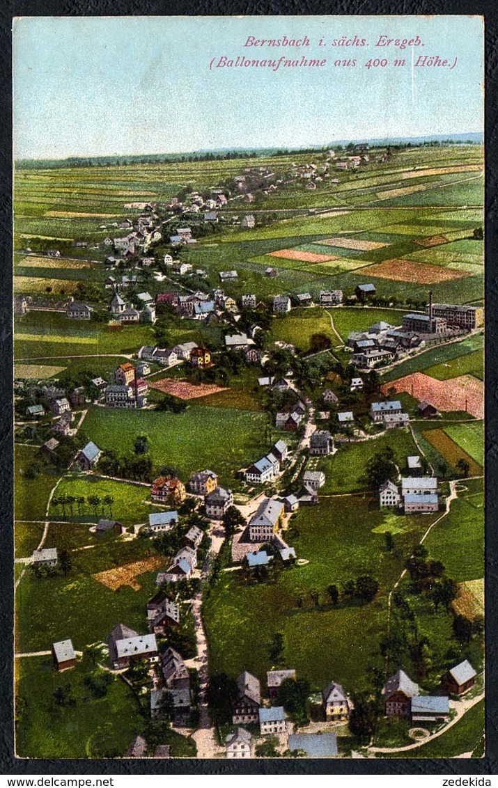 D0092 - Bernsbach Luftbild Ballon - Wilhelm Vogel - Ballonaufnahme Major Härtel - Bernsbach