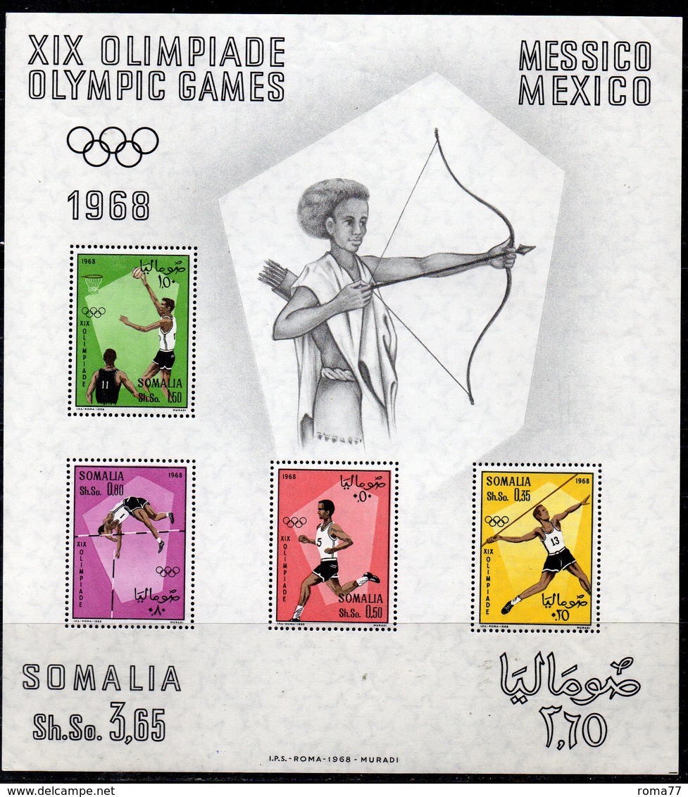 BF0B - OLYMPICS 1968 SOMALIA OLYMPICS GAMES MEXICO  SOUVENIR SHEET     *** - Somalia (1960-...)