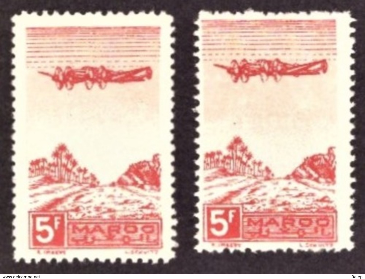 Maroc 1944 - Airmail - 5F Plane On Palm Grove Cond # MNH # Maroc Et Maroo - Nuevos