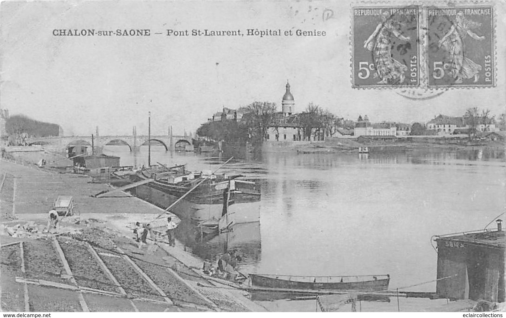 Chalon Sur Saône     71     Pont St Laurent. Hôpital Et Genise      (voir Scan) - Chalon Sur Saone