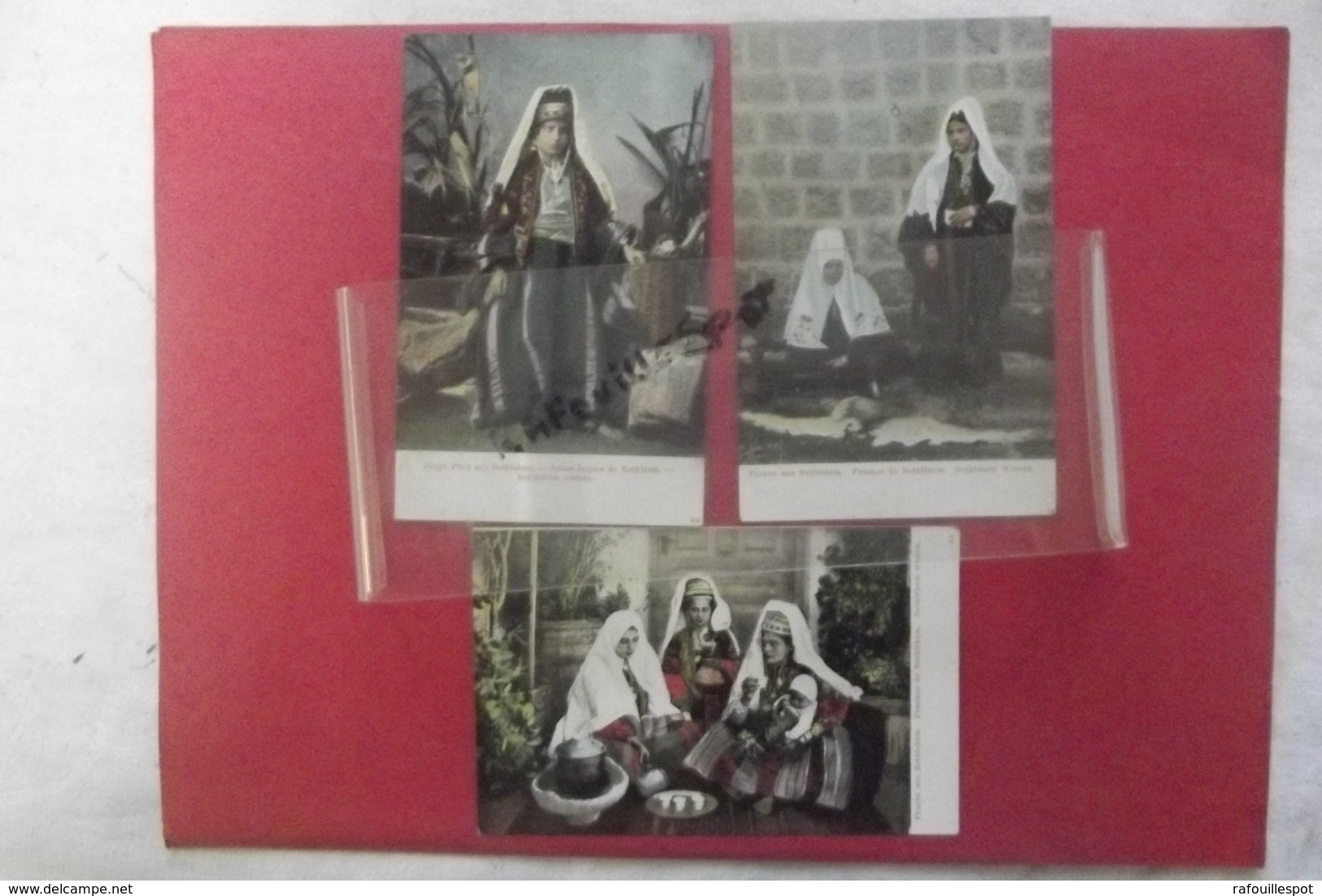 Cp Femmes De Bethleem Lot 3 Cartes Couleur - Asien