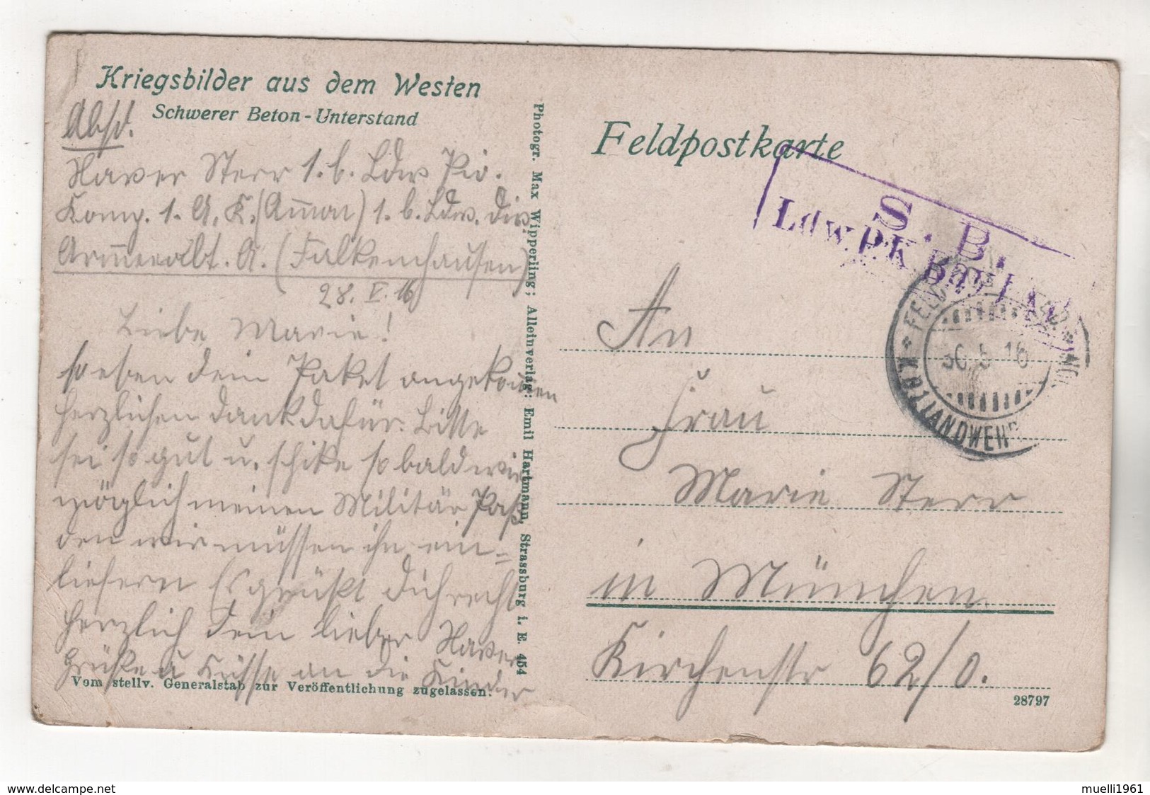 +3174, Feldpost, Vogesen - Guerre 1914-18