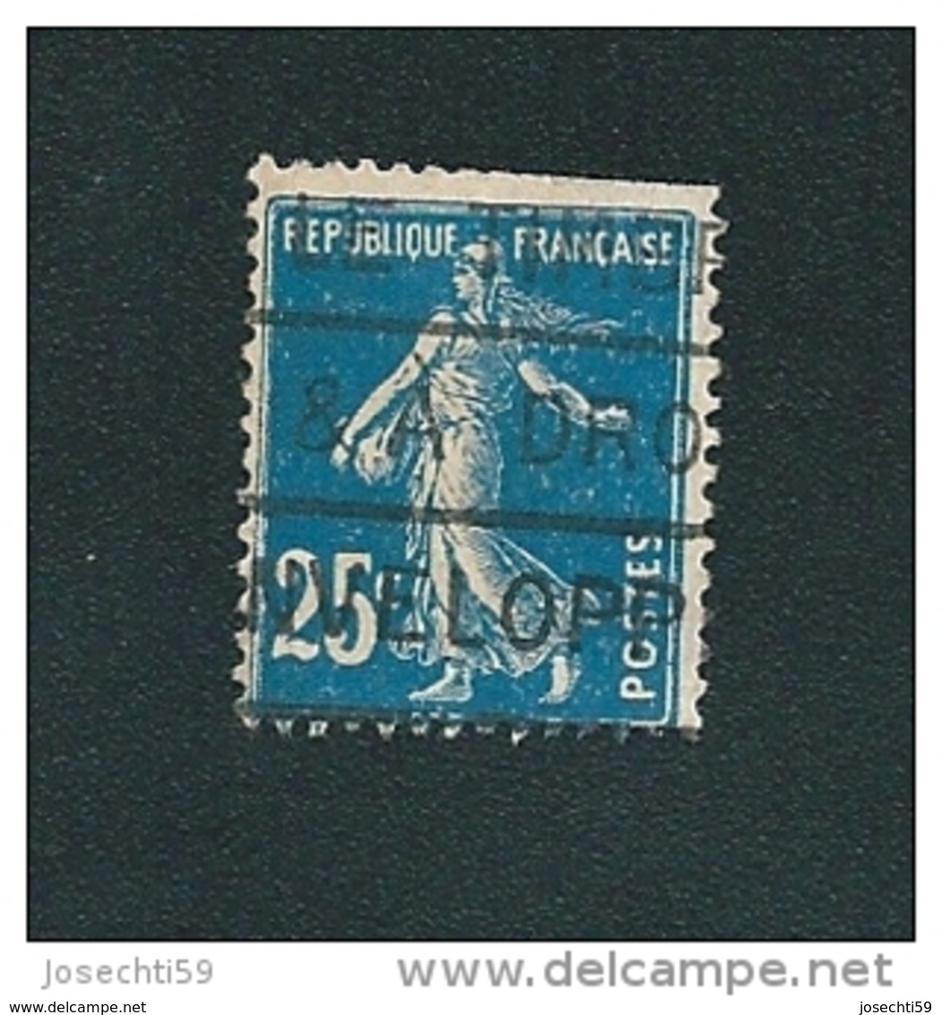 N°  140 Type Semeuse Fond Plein Sans Sol BLEU Foncé  Timbre France Oblitéré  1906 - 1900-02 Mouchon